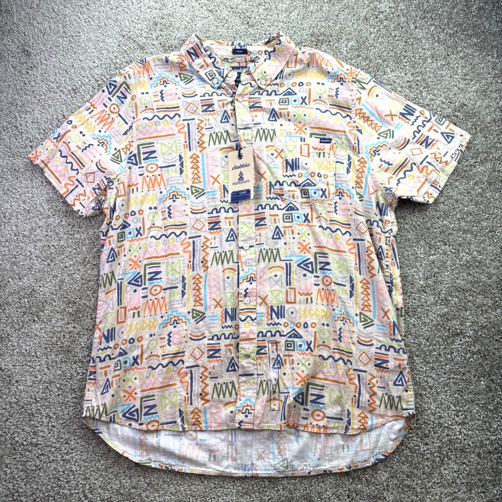 Chubbies Men's XL The Disco Deserts Performance Stretch Polo Shirt Light Khaki